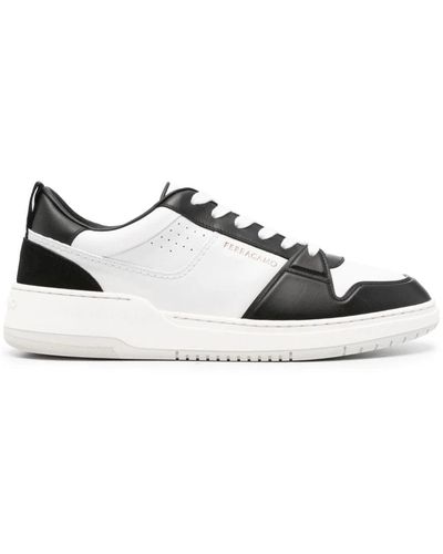 Ferragamo 022376 Hombre Nero Bianco Ottico Sneaker - Multicolor