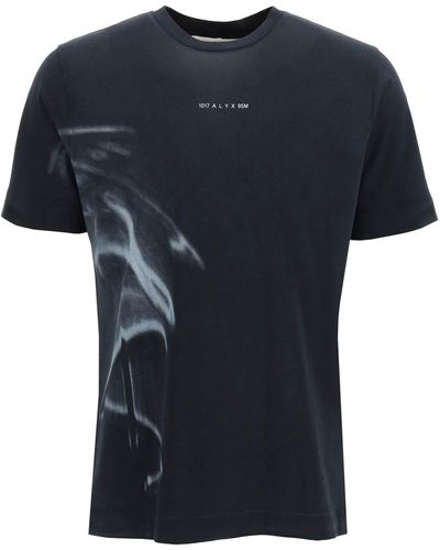 1017 ALYX 9SM Logo-T-Shirt mit Bleicheffektdruck - Schwarz