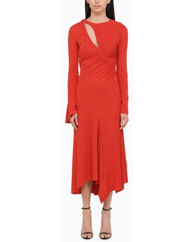 Victoria Beckham Schnitt Detail rotes Kleid aus