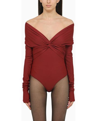 ANDAMANE Kendall Long Sleeved Bodysuit - Red