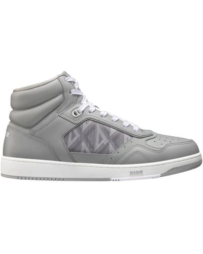 Dior B27 High Diamond Sneakers - Gray