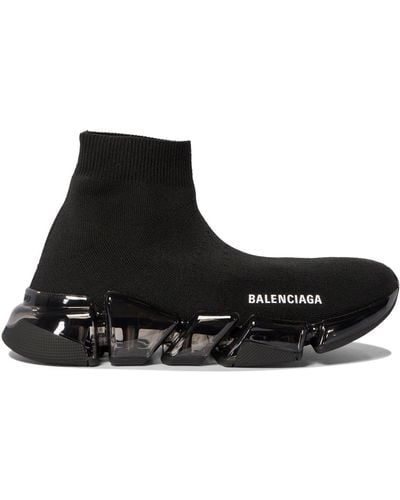 Balenciaga "speed ​​2.0 Volledige Duidelijke Zool" Sneakers - Zwart