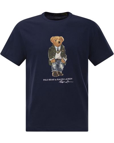 Polo Ralph Lauren Polo Bear Jersey Classic-Fit T-Shirt - Blue