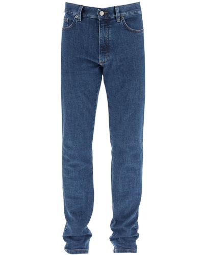 Zegna Jeans von aus Bio-Baumwoll-Denim mit Steinwaschung - Blau