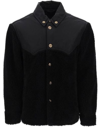 Versace Barocco Silhouette Fleece Jacke - Negro