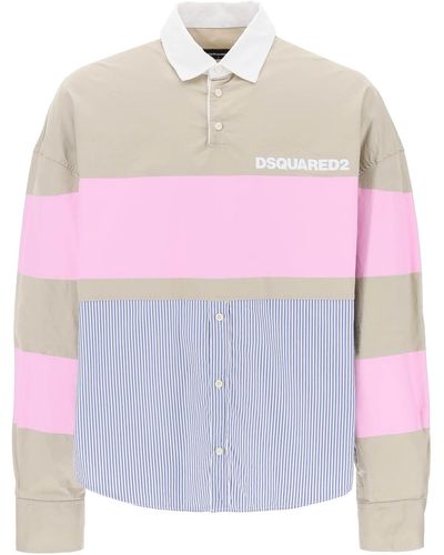 DSquared² DSQUART2 Übergroßes Hybridhemd - Pink
