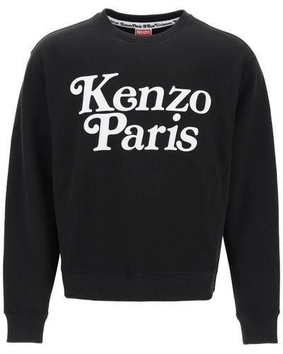 KENZO "Fleece Sweatshirt mit f - Schwarz