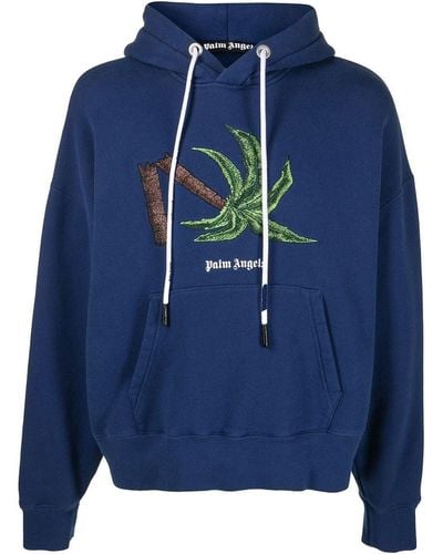 Palm Angels Palmwinkel Hoodie Sweatshirt - Blau