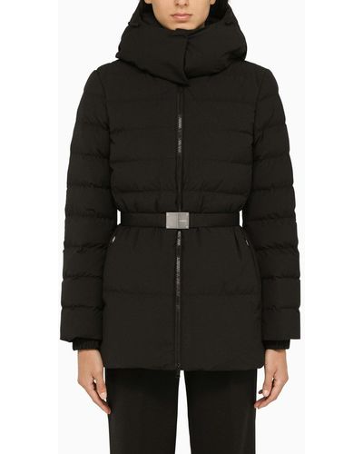 Burberry Black Down Jacke mit Gürtel - Nero