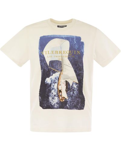 Vilebrequin Katoenen T -shirt Met Frontale Print - Blauw
