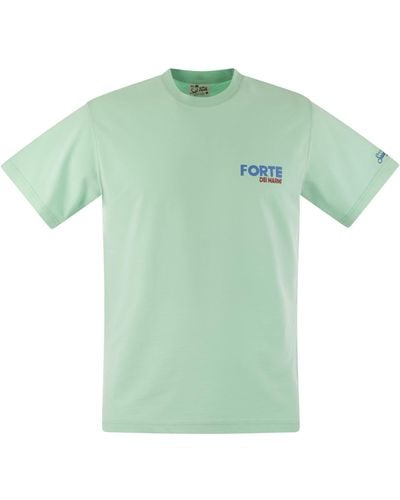 Mc2 Saint Barth T -shirt Met Afdrukken Op Borst En Rug - Groen