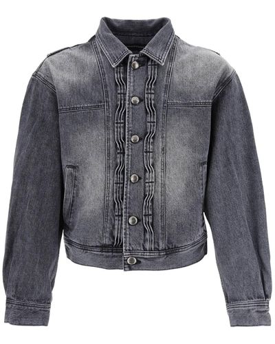 ANDERSSON BELL Denim Jacket With Wavy Details - Gray