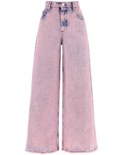 Marni Wide Leg Jeans in überyed Denim - Pink