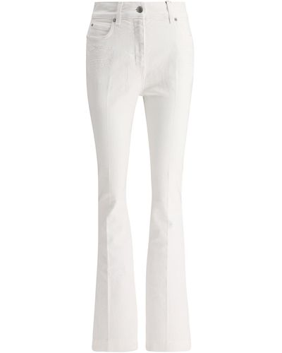 Etro Paisley bestickte Jeans - Weiß