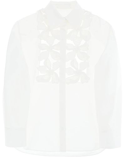 Valentino Garavani Bestickter Hemd im kompakten Pop - Weiß