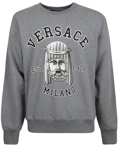 Versace Cotton Crewneck Sweatshirt - Grijs