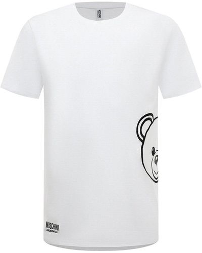 Moschino Moschino Unterwäsche Teddy Baumwolle T-Shirt - Weiß