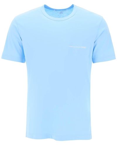Comme des Garçons Logo Print T-shirt - Bleu