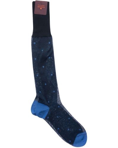 Gallo Polka Dot Cotton Long Socks - Blauw