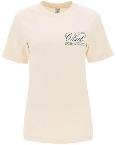 Sporty & Rich Sportliches, Rich '94 Country Club' T-Shirt - Natur