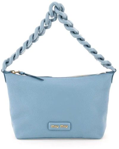 Miu Miu Espíritu de logotipo de la bolsa de parche - Azul