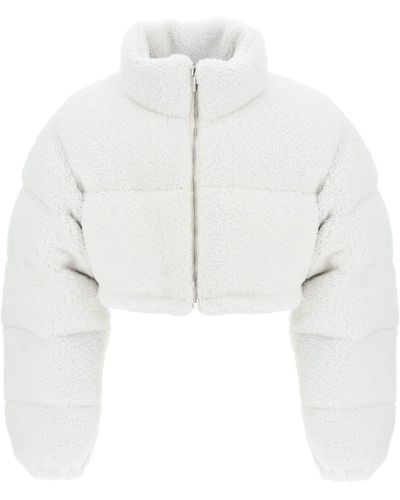 VTMNTS Cropped Shearling Puffer Giacca - Bianco