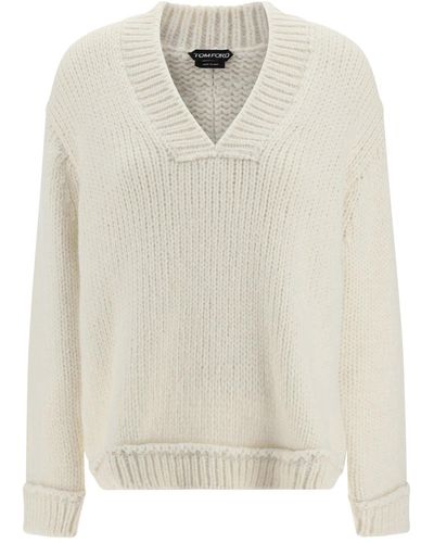 Tom Ford V-Neckline Sweater - White