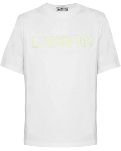 Lanvin Curb Geborduurd Logo T -shirt - Wit