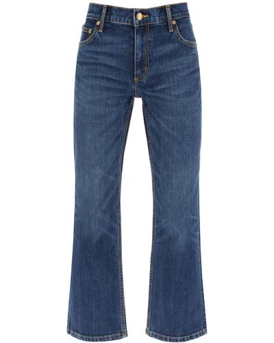 Tory Burch E Cropped Flared Jeans - Bleu