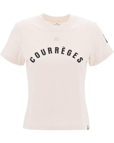 Courreges Courreves "Ac Straight T -Shirt mit Druck - Pink