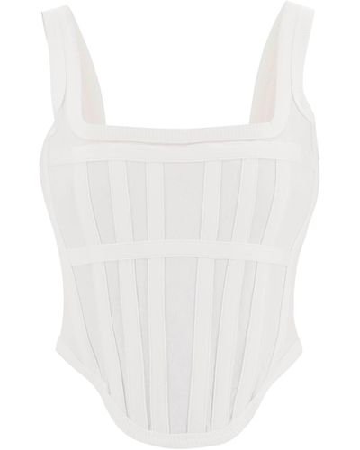Dion Lee Corset Top in Jersey - Blanc