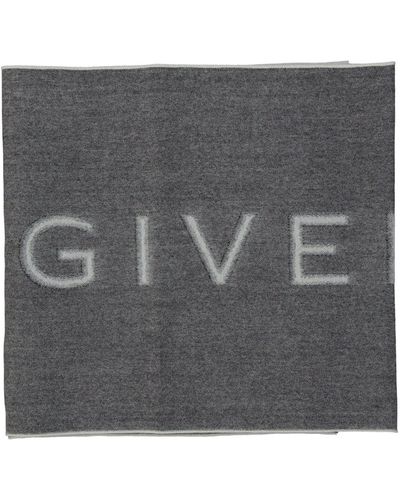 Givenchy Logo Wool Scarf - Grau