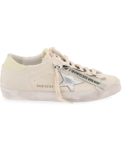 Golden Goose Super Star Canvas En Lederen Sneakers - Wit