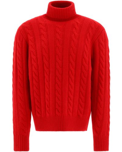 Polo Ralph Lauren Cable-knit Turtleneck Sweater - Red