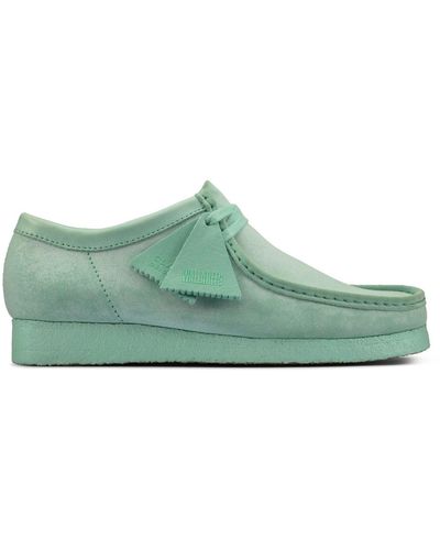 Clarks Wallabe Leather Loafers - Green