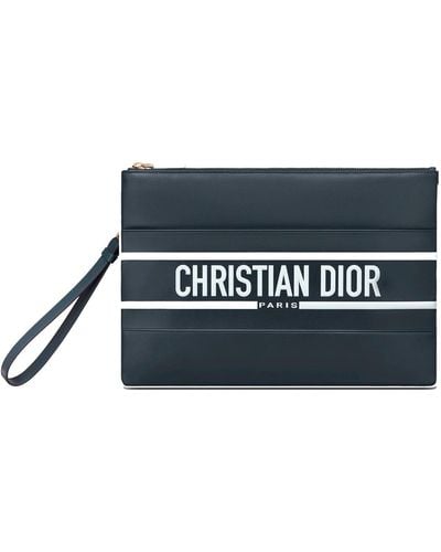 Dior Billetera de embrague de logotipo - Negro