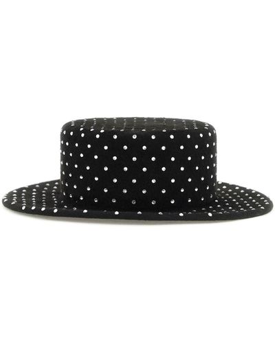 Ruslan Baginskiy Canotier Hat Met Strass - Zwart