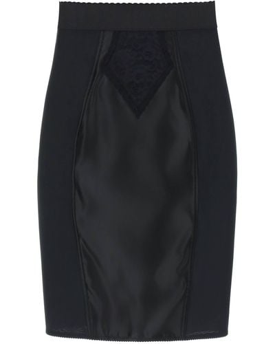 Dolce & Gabbana "Mini Satin and Powernet Skirt" - Negro