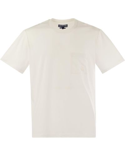Vilebrequin Baumwoll -T -Shirt mit Tasche - Weiß