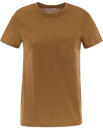 Max Mara Papaia1 Camiseta de algodón - Marrón