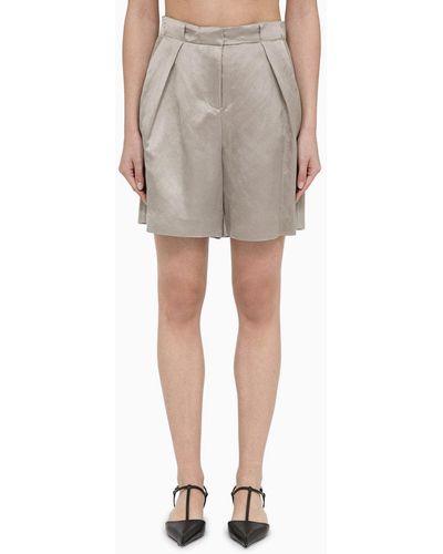 Calvin Klein Sand-Coloured Linen-Blend Bermuda Shorts - Gray