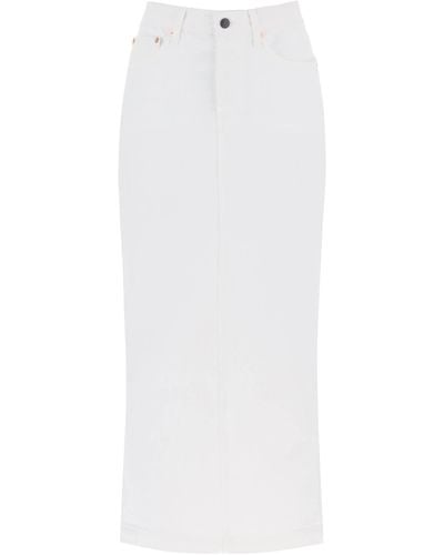Wardrobe NYC Falda de la columna de mezclilla con un delgado - Blanco