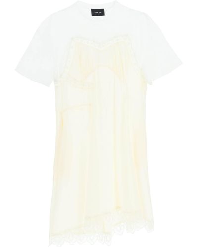 Simone Rocha Camisole T -shirt Midi -jurk - Wit