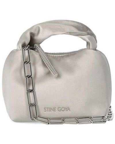 Stine Goya Ziggy Satin Gray Micro Bag - White