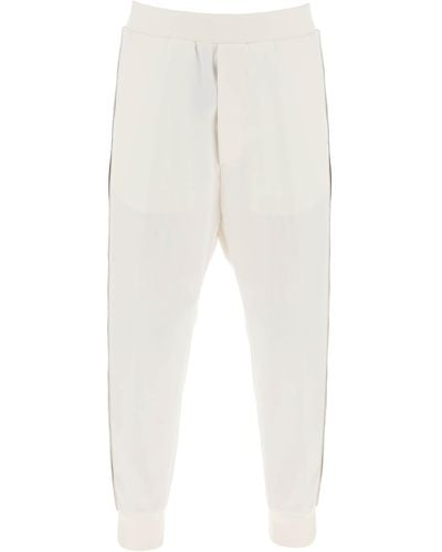 DSquared² Pantalones jogging de sastre en mezcla de lana de - Blanco