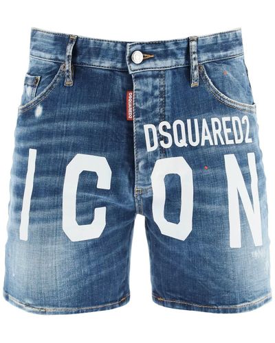 DSquared² Dan Commando Icon-jeansshort - Blauw
