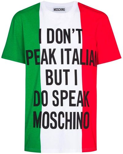 Moschino Camiseta de algodón de alta costura de coutura de moschino - Verde