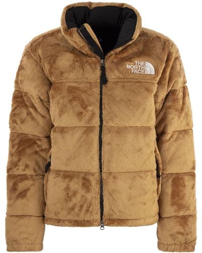 The North Face Die Nordgesichtsgesicht Velours Nuptse Down Jacke - Braun