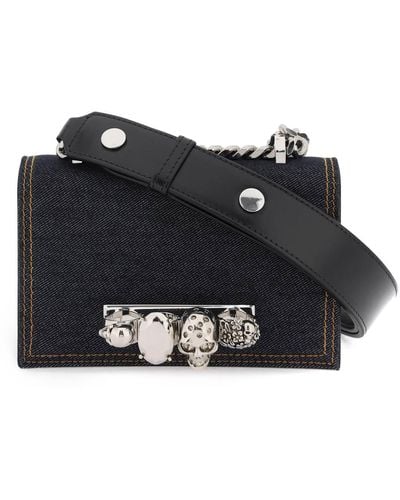 Alexander McQueen Mini 'jeweled Satchel' Tasche - Zwart