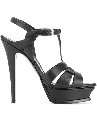 Saint Laurent Tribute Absatz-Sandalen - Schwarz